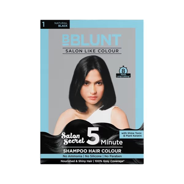 NATURAL BLACK 5 MINUTE SHAMPOO HAIR COLOUR - 20ML X 5