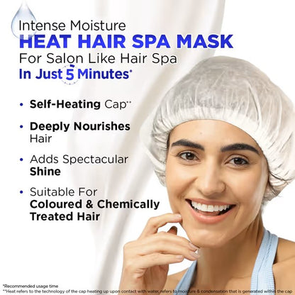 INTENSE MOISTURE HEAT HAIR SPA MASK WITH JOJOBA OIL & VITAMIN E FOR SALON-LIKE HAIR SPA AT HOME 70G