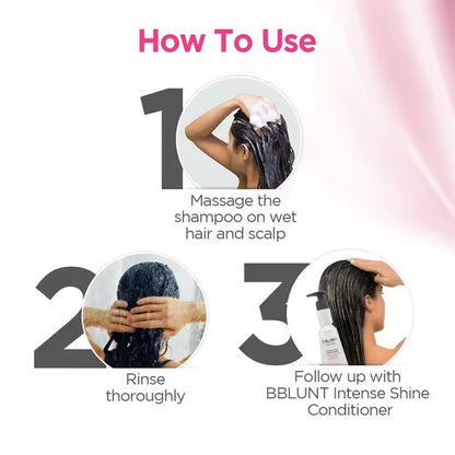 INTENSE SHINE SHAMPOO WITH RICE & SILK PROTEIN FOR 23X* SHINIER HAIR 300ML