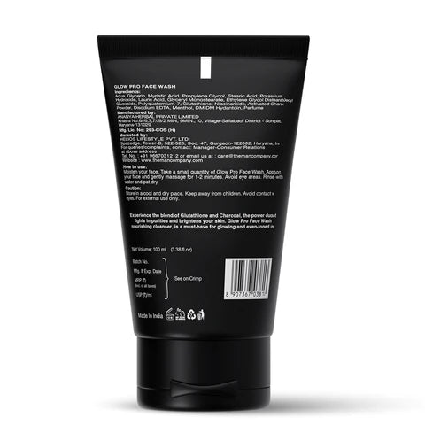 GLOW PRO FACE WASH | GLUTATHIONE AND CHARCOAL 100ML