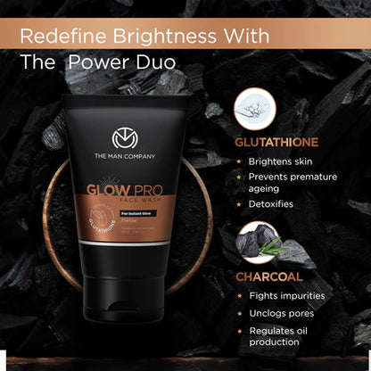 GLOW PRO FACE WASH | GLUTATHIONE AND CHARCOAL 100ML