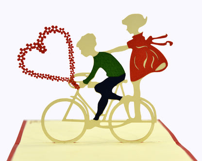 BICYCLE LOVE POPUP CARD (12X12CM)