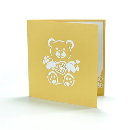 TEDDY BEAR POPUP CARD (15X15CM)