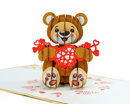 TEDDY BEAR POPUP CARD (15X15CM)