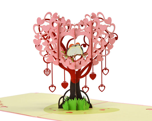 PINK TREE OF LOVE POPUP CARD (15X15CM)