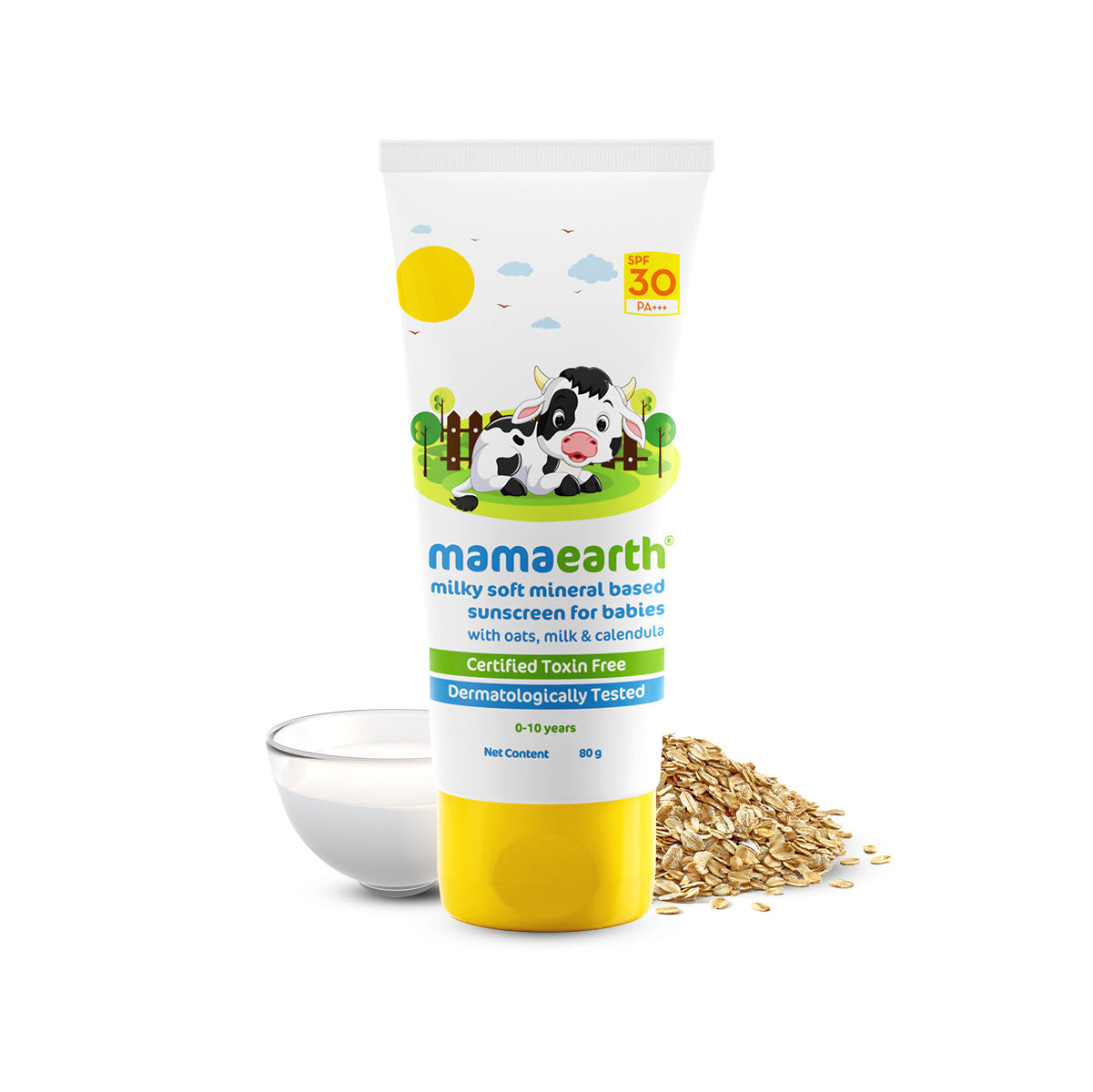 MILKY SOFT MINERAL BASED SUNSCREEN SPF 30 & PA+++ WITH OATS, MILK AND CALENDULA FOR BABIES- 80G