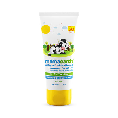 MILKY SOFT MINERAL BASED SUNSCREEN SPF 30 & PA+++ WITH OATS, MILK AND CALENDULA FOR BABIES- 80G