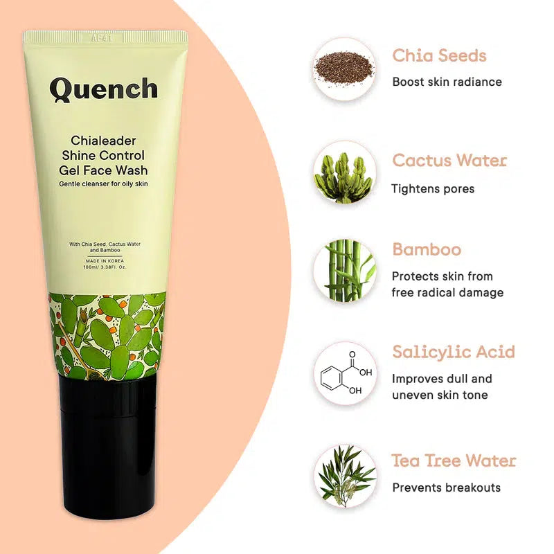 QUENCH CHIALEADER SHINE CONTROL GEL FACE WASH