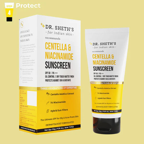 DR. SHETH'S CENTELLA & NIACINAMIDE OIL & ACNE CONTROL SUNSCREEN 50G