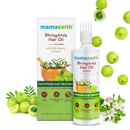 BHRINGAMLA HAIR OIL WITH BHRINGRAJ AND AMLA FOR INTENSE HAIR TREATMENT - 250ML