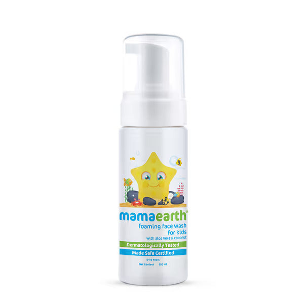 FOAMING FACE WASH FOR KIDS WITH ALOE VERA & COCONUT FOR GENTLE CLEANSING- 150 ML