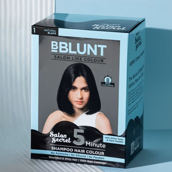 NATURAL BLACK 5 MINUTE SHAMPOO HAIR COLOUR - 20ML X 5