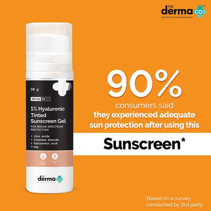 1% HYALURONIC TINTED SUNSCREEN, GEL BASED SUNSCREEN 50G