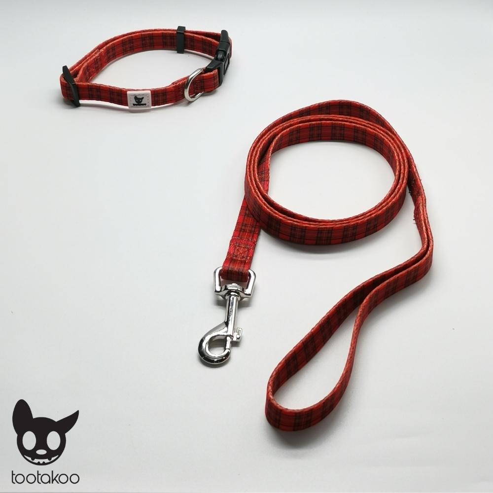 DOG COLLAR & LEASH SET Scottish