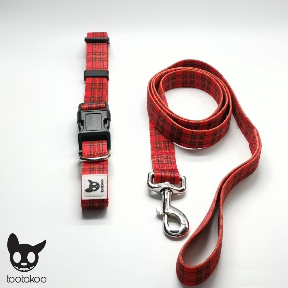 DOG COLLAR & LEASH SET Scottish