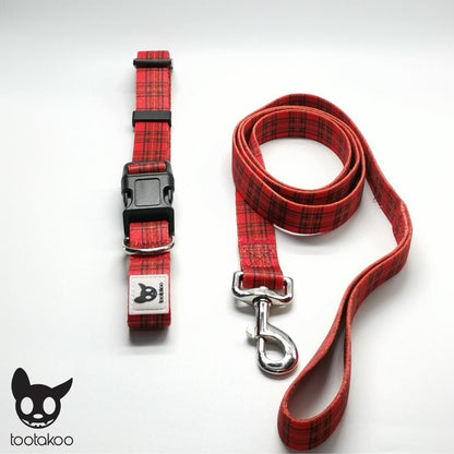 DOG COLLAR & LEASH SET Scottish