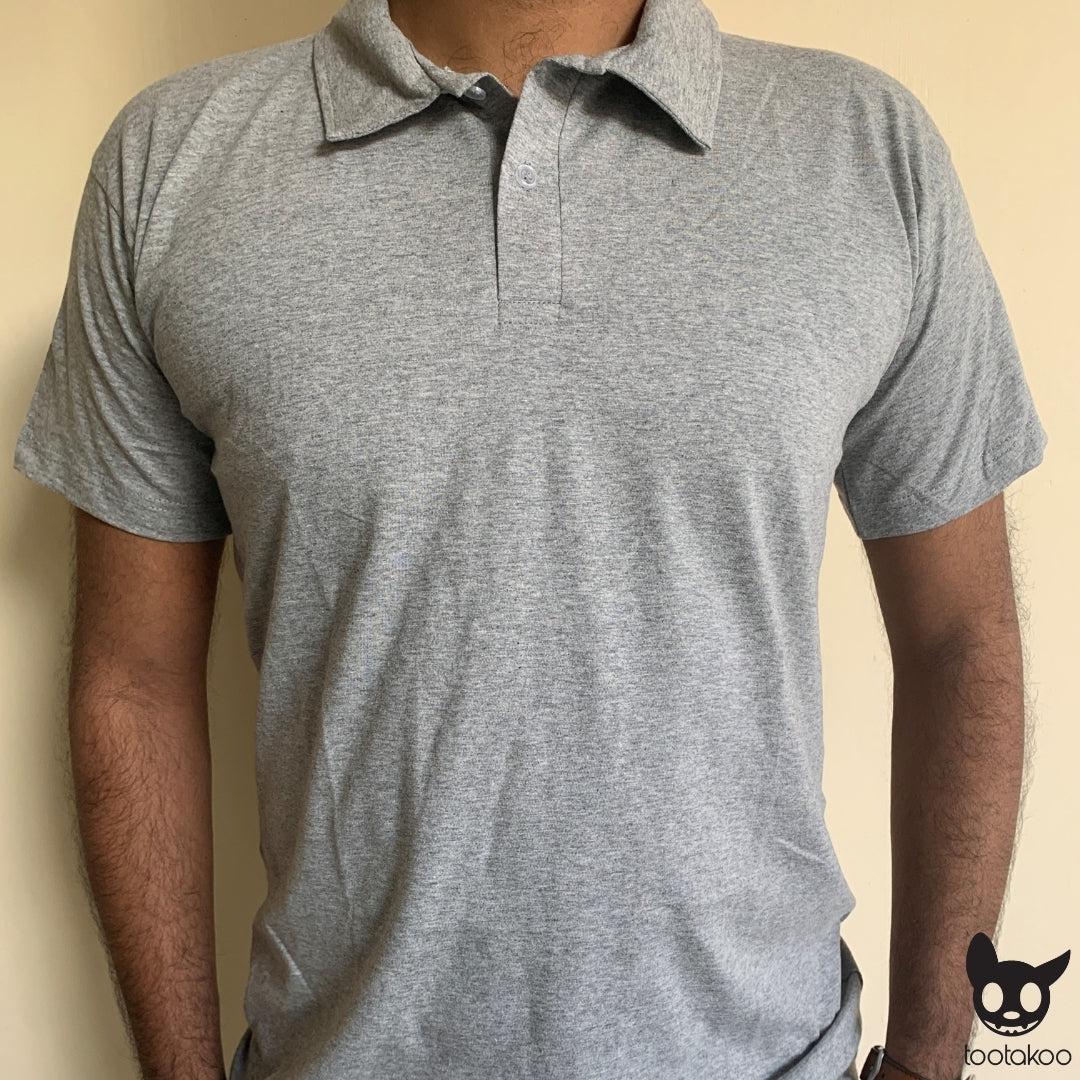 Grey melange outlet polo t shirt