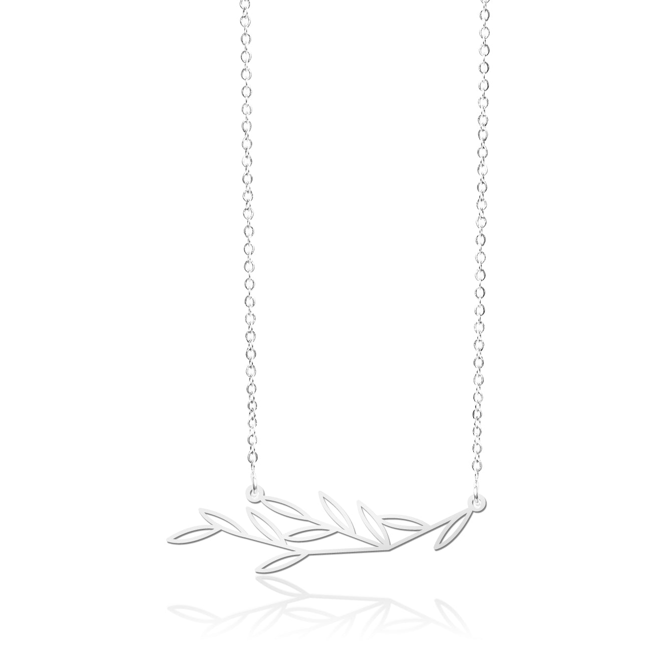 LEAFY PENDANT SMALL SILVER WITH CHAIN